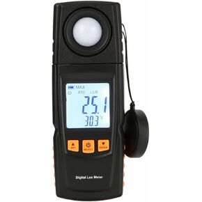 Digital Illuminance Light Meter Tester, High Portability Lux Meter Digital Display Multi-function Illuminance Tester 0～40℃ Support Of Automatic Range Shift for set design, factory, office or home use