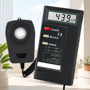 Digital Llluminance Meter, Measuring Range 0~20000lux, 3-1/2 Digit LCD Display, Maximum Reading 1999, For Photography, Car Headlights, Factories
