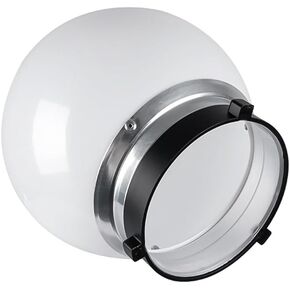 6 Soft Glow Orb for Photography | 360° Diffuser Dome with Bowens Mount | Translucent Flash Illumination Sphere for Portrait/Food/Still Life Photography | Acrylic & Metal