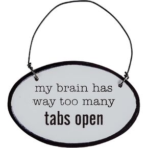 Cathedral Art Many Tabs Open Mini Oval Plaque On Black Wire, One Size, Multi