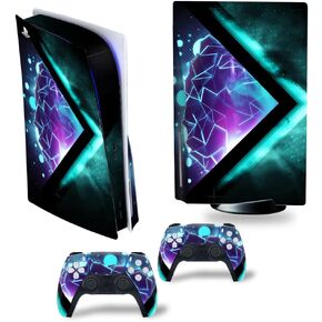 Cool Skins Compatible with Ps5 Disc Edition Controllers with Anti-Slip Features and Modern Design Vinyl Protection Stickers cool-0426