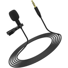 NUOBESTY Lapel Clip Microphone for Interviews and Live Recording Wired Omnidirectional Mic with Sturdy Clip Portable and Durable for Vlogging Meetings and Content Creation