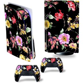 Botanical Skins Compatible with Ps5 Disc Edition Controllers with Anti-Slip Features and Modern Design Vinyl Protection Stickers Floral pattern-0374