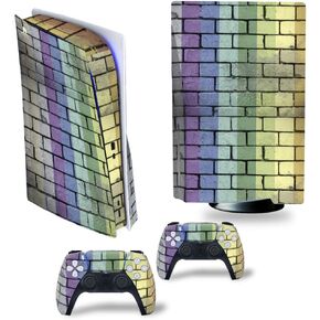 Brick Wall Skins Compatible with Ps5 Disc Edition Controllers with Anti-Slip Features and Modern Design Vinyl Protection Stickers bricks-0729