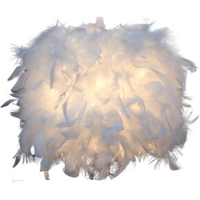 Lamp ShadeWhite Feather Shade Droplight Lighting Bedroom Study Room Decoration Creative Hanging Lamp For Table(Pink,14cm)