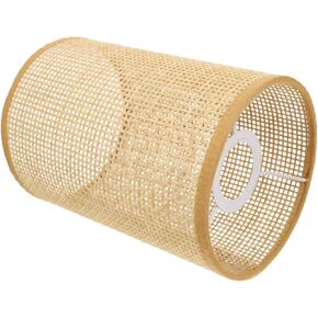 Lamp ShadeRustic Rattan Woven Light Cover Desk Lamp Cover Indoor Lamp Shade,E27/E14 Lamp Shade,Lampshade
