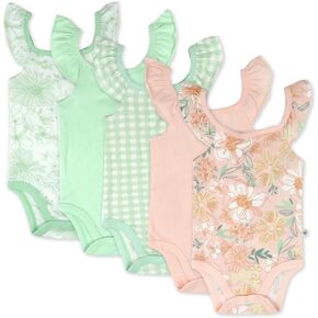 HonestBaby Cami Bodysuits One-piece 100% Organic Cotton for Baby Girls