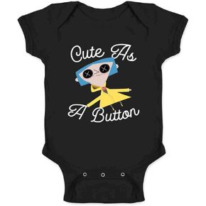 Pop Threads Cute As A Button Doll With Button Eyes Infant Baby Boy Girl Bodysuit