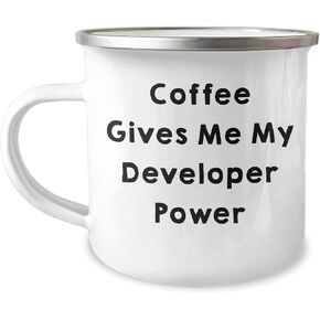 Developer Power Gift for Men, Funny Coffee Mug for Birthday - Gifts from Friends, 'Coffee Gives Me My Developer Power'