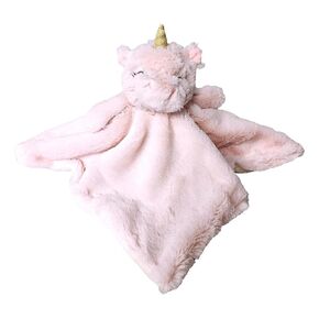 SONA G DESIGNS Unicorn Lovey Lovie Security Blanket with Rattle -Can be Custom Personalized (Pink Unicorn with Embroidered Name)