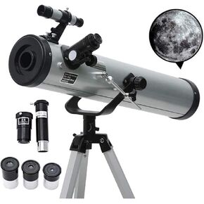 Telescope,76Mm Aperture Mount Astronomical Refracting Telescope Adjustable Portable Travel Telescopes with Phone Adapter Ideal Telescope for Beginners