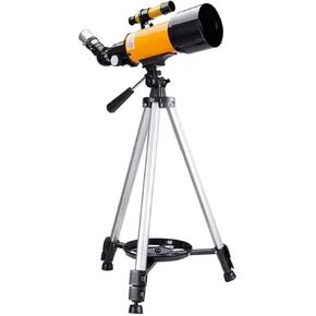 Refractor Telescope,Telescope for Kids&Beginners, 70mm Aperture 400mm Astronomical Telescope, Portable Telescope for Adult with Backpack,Best Gift for Children (Yellow-Package B)