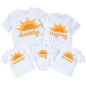 Sunshine First Birthday Family T-Shirts, Mommy and Me, First Trip Around The Sun, Boy Girl 1st Birthday, 1st Summer Birthday Tees