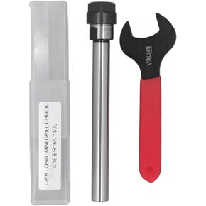 C16 ER16A 150L Straight Shank Collet Chuck With ER16A Wrench For CNC Lathe Drilling Machines And Milling Machines Premium Manganese Steel High Efficiency Long