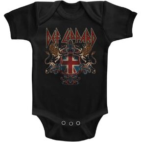Def Leppard 80s Metal Band Rock N Roll Def Crest Infant Baby Snapsuit Romper