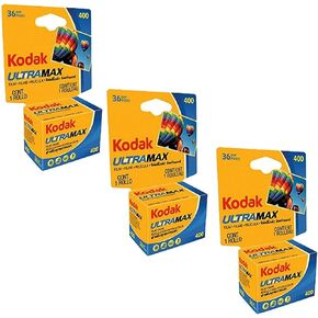 Kodak Ultramax 400 Color Print Film 36 Exp. 35mm DX 400 135-36 (108 صور) (حزمة 3) ، أساسي