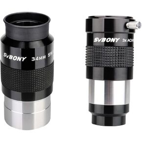 SVBONY Telescope Eyepiece 34mm 2 inches 72 Degree Wide Angle Bundle with 3X Barlow Lens, for Astronomical Observation