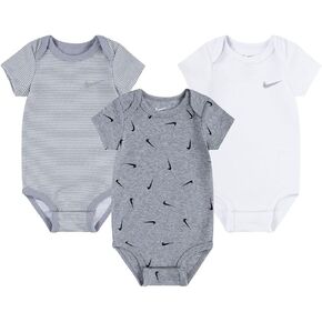 Nike 3-pack Assorted Swooshfetti Bodysuit (Dark Grey Heather, 6 months)