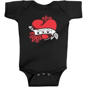 Threadrock Baby Boys' Mom Heart Tattoo Infant Bodysuit
