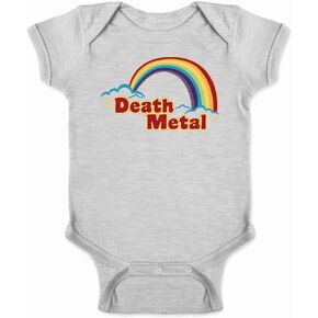 Pop Threads Death Metal Retro Rainbow 70s 80s Sarcastic Infant Baby Boy Girl Bodysuit