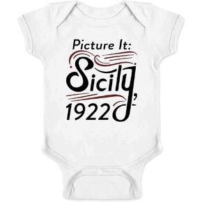 Pop Threads Picture It Sicily 1922 Television Funny Retro 80s Infant Baby Boy Girl Bodysuit in Saudi Arabia