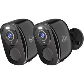 2Pack Cameras Cameras Wireless Outdoor 5G/2.4G WIFI ، 2K CAMERAS BATERAMATS لأمن المنزل مع اكتشاف حركة الذكاء الاصطناعى ، والرؤية الليلية الملونة ، والناسعة ، والدورة ذات الاتجاهين ، والأعمال/Alexa ، و IP65 مقاوم للماء