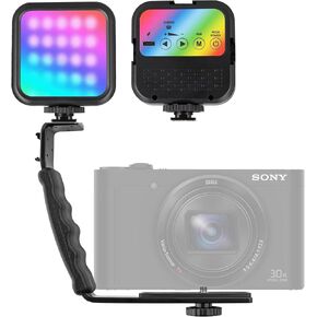 New RGB Video and Camera LED Light, Bright White & 70 Long-Lasting Rechargeable Battery (Includes Bracket)