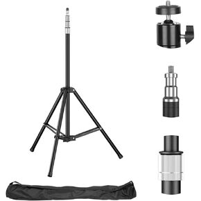 Photography Light Stand, 9.2ft/280cm Portable Reverse Folding Tripod with Travel Bag & 360 ° Rotatable Ball Head, Aluminum Tripod Stand for Video, Camera, Softbox, Umbrella, Wedding