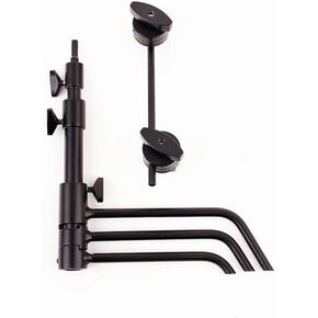 Matthews 5 "Pocket C-Stand مع 1/4" -20 محول أسود-مصغرة C-Stand للتصوير الفوتوغرافي للمنتجات ، ومقاطع الفيديو على الطاولة ، والتوقف عن الحركة وإنشاء المحتوى