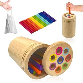 YOYOJOY Montessori Toys for 1-3 Year Old, Wooden Color Sorting Toys for Toddlers 1-3, Fine Motor Skills Sensory Toy for 1 2 3 Year Old Girl Boy Baby Gifts