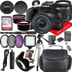 Canon EOS Rebel SL3 DSLR Camera w/Canon EF-S 18-55mm f/4-5.6 IS STM Lens + Case + 64GB Memory (20pc Bundle) (Renewed)