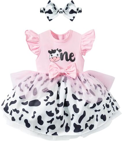 LATOBREATH Baby Girl 1st Birthday One Year Old Romper Outfits Photo Shoot Clothes+Headband in Kuwait