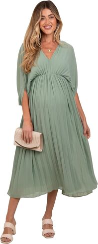 Pinkblush Plateed V فستان Maxi Maxi in Kuwait