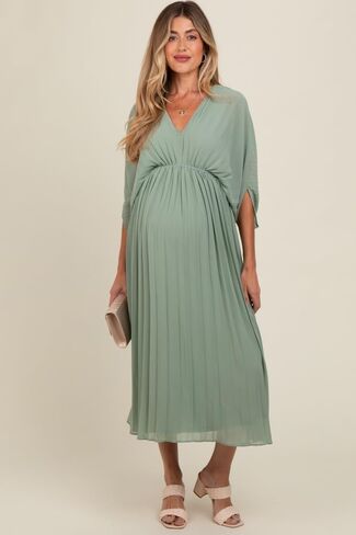 Pinkblush Plateed V فستان Maxi Maxi in Kuwait