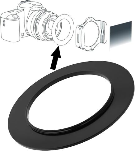 2PCS Filter Holder Ring 58 MMM متوافق مع سلسلة COKIN P ، Black in Kuwait