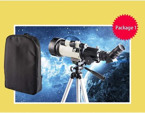 Refractor Telescope for Kids, Portable Telescopes with 20mm/10mm Eyepiece for Beginner,Scope Aperture 70mm, Elescope wit in Kuwait