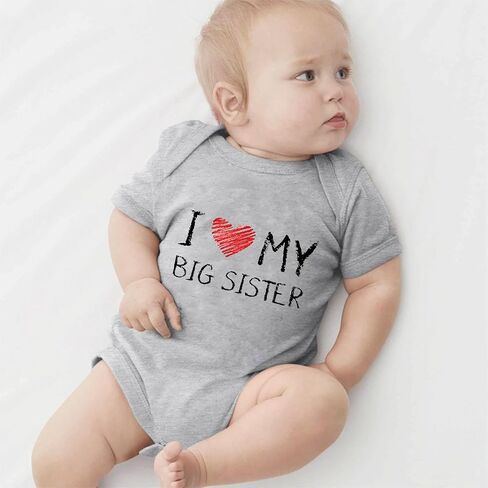 I Love My Big Sister Baby Girls Boys Bodysuit Newborn Clothes Short Sleeve Infant Romper in Saudi Arabia