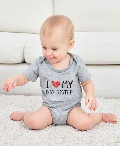 I Love My Big Sister Baby Girls Boys Bodysuit Newborn Clothes Short Sleeve Infant Romper in Saudi Arabia