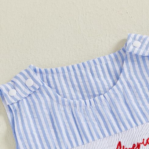 4th of July Baby Boy Girl Outfit Infant Popsicles Sleeveless Striped Romper Fourth of July Jumpsuit Overalls in Saudi Arabia