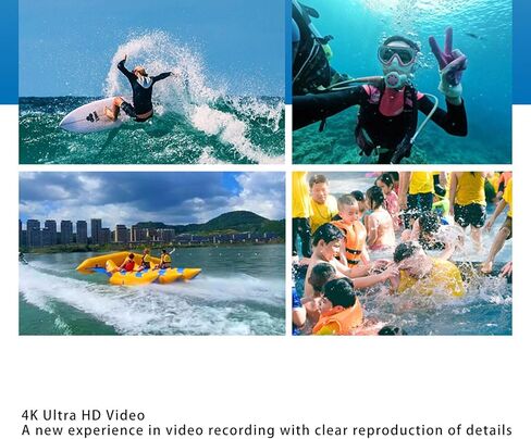 4K Underwater Camera, 48MP 16X Digital Zoom Autofocus Diving Camera, 2500mAh Water Anti Shake Double Screen Selfie Underwater Camera for Outdoor Sports (Orange) in Saudi Arabia