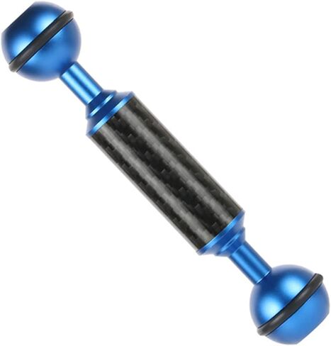 Bgning Carbon Fiber 1 "رأس الكرة المزدوج 5/8/10/12 و 12 بوصة الذراع D20MM محمولة ترايبود سيلفي عصا كاميرا مقاومة للماء (D20mm 12inch ، الأزرق) in Kuwait
