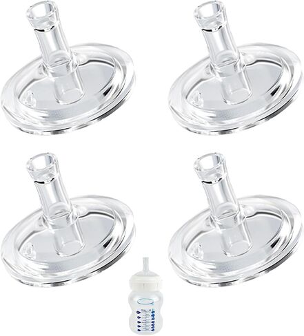 Sippy Spout Nipples for Dr. Browns Wide Neck Baby Bottles, Transition Straw Sippy Cup 100% Food Grade Silicone Soft Nipple, 6m+, Pack of 4 in Kuwait