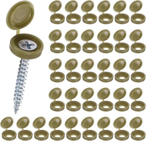 100-Pack Plastic Hinged Screw Cover Caps, 5mm Shutter Screws with Caps, Fold Snap Washer Covers, Washer Flip Protection Covering M3 M4 M5 Screws Heads [Dark Gray] in Kuwait