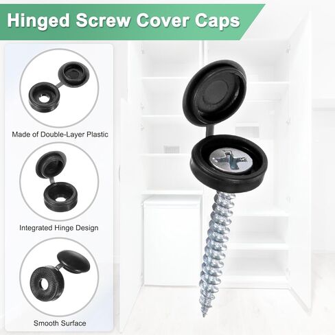 100 حزمة من غطاء غطاء المسمار البلاستيكي المسمار ، مسامير مصراع 5 مم مع أغطية ، أغطية غسالة طية ، حماية غسالة تغطي رؤوس مسامير M3 M4 M5 [رمادي داكن] in Kuwait