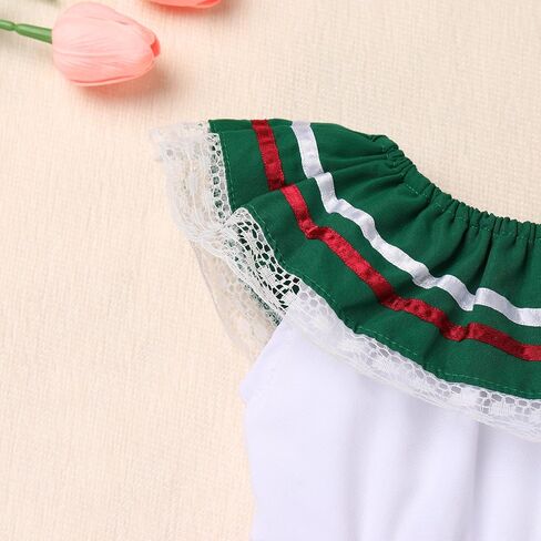 IKADEX Baby Girls Mexican Dress Traditional Rainbow Striped Cinco de Mayo Día de Muertos Dresses in Saudi Arabia