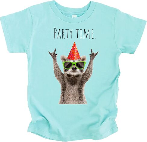Olive Loves Apple Party Time Racoon Birthday Party Shirt for Boys in Saudi Arabia