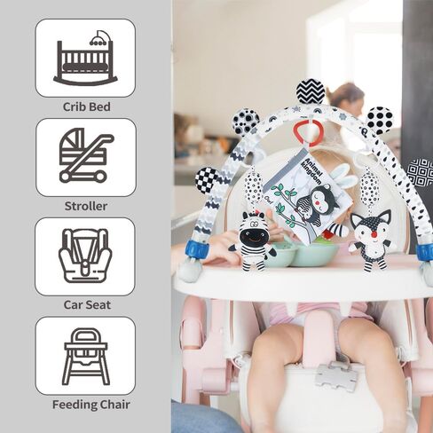 Caterbee Baby Activity Travel Mobile Arch Toy, Black and White Crib Toys (Animal) in Saudi Arabia