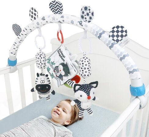 Caterbee Baby Activity Travel Mobile Arch Toy, Black and White Crib Toys (Animal) in Saudi Arabia
