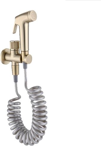 Handheld Bidet Sprayer for Toilet, Brass Portable Cloth Diaper Sprayer Set Single Cold Water Bathroom Bidet Sprayer Kit with PVC Shower Hose for Pet Bathing, Personal Hygiene,Chrome(Chrome) in Saudi Arabia
