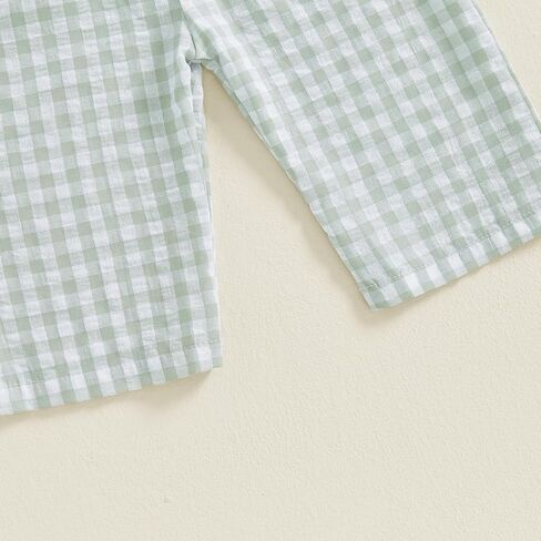 Toddler Baby Girl Gingham Jumpsuit Ruffle Smocked Rompers Suspender Overalls Coveralls Outfit Summer Clothes in Saudi Arabia
